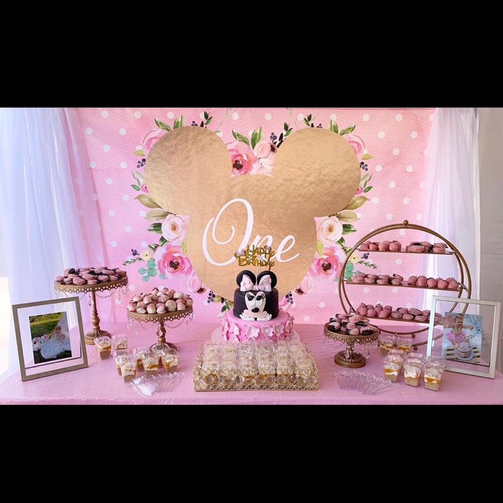 Minnie First Birthday Backdrop